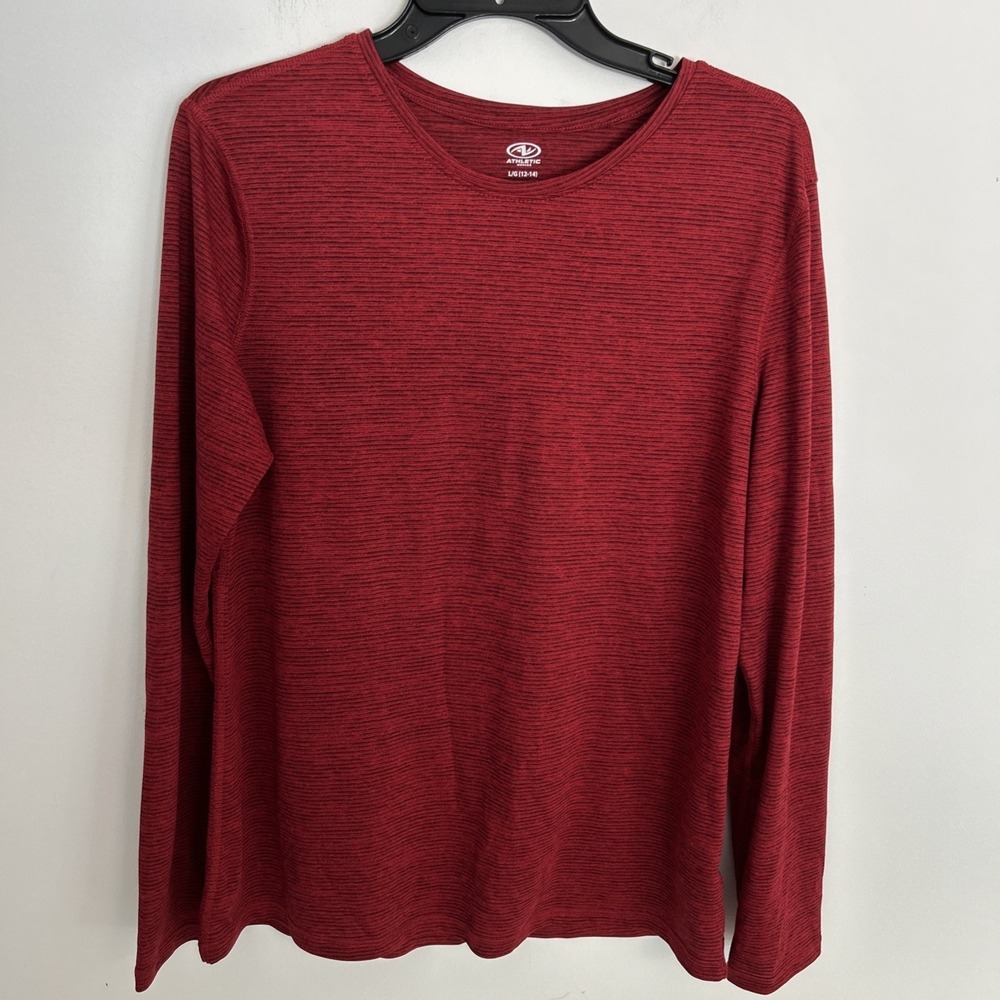 Athletic Works Women's L/G Long Sleeve Lightweight Red‎ Core Active Shirt